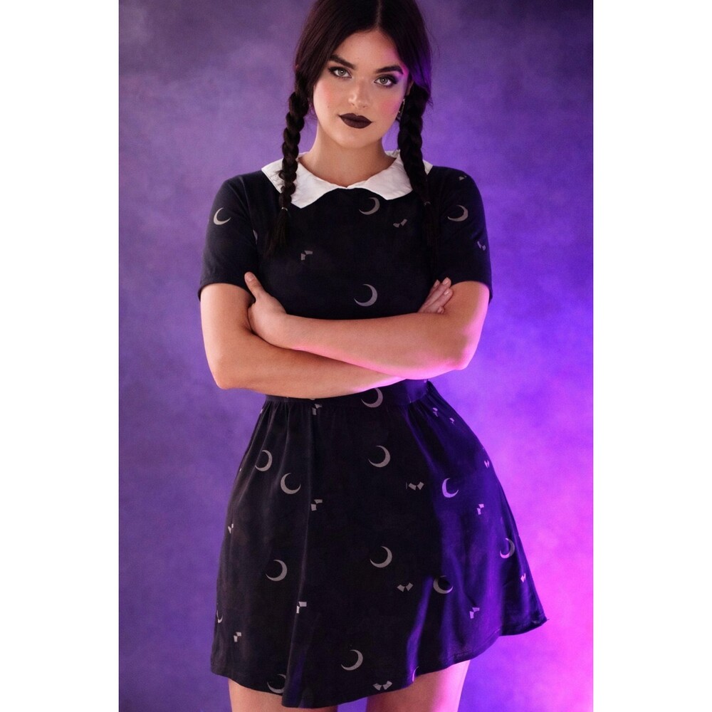 Cakeworthy Wednesday Black Collar Goth Dress Women's Sz XL Halloween  NWT